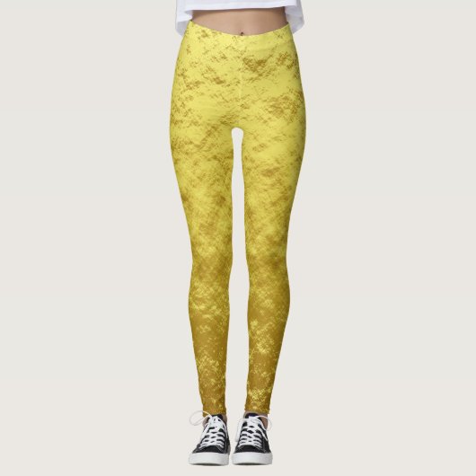 Gold Texturmuster (Luxuriöses Goldenes Glühen) Leggings (Vorderseite)