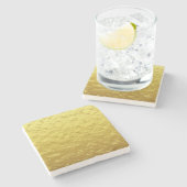 Gold Texturmuster (Luxuriöses Goldenes Glühen) Steinuntersetzer (Seitenansicht)