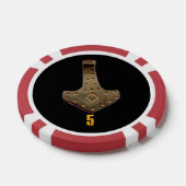 Gold Thammer Black Red 5 Streifen Poker Chip (Einzeln)