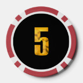 Gold Thammer Black Red 5 Streifen Poker Chip (Rückseite)