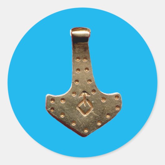 Gold Thammer Blue große runde Aufkleber (Vorderseite)