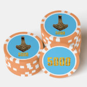 Gold Thammer Blue Orange 5 K Streifen Poker Chip (Stapel)