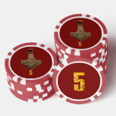 Gold Thammer Red 5 Streifen Poker Chip (Stapel)