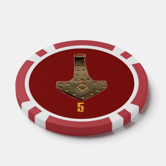 Gold Thammer Red 5 Streifen Poker Chip (Einzeln)