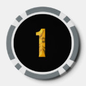 Gold Thammer Schwarz Grau 1 gestreifter Poker Chip (Rückseite)