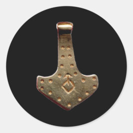 Gold Thammer schwarz große runde Aufkleber