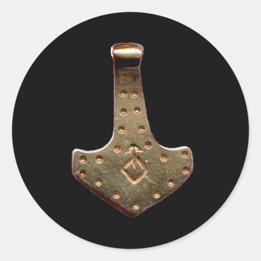 Gold Thammer schwarz große runde Aufkleber (Vorderseite)