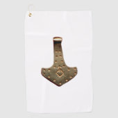 Gold Thammer weißes Golfhandtuch (Vorderseite)