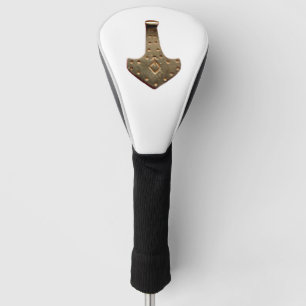 Gold Thammer White Golf Clubfahrer Abdeckung Headcover