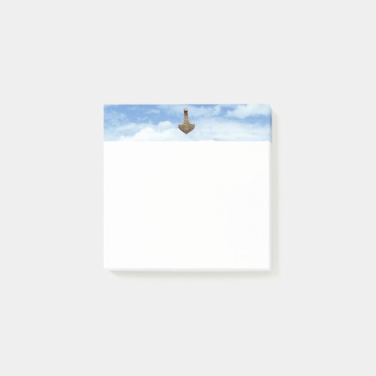 Gold Thammer Wolken weiße Notenpolster Post-it Klebezettel (Vorderseite)
