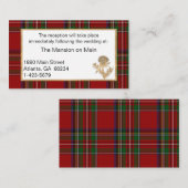 Gold Thistle Royal Stewart Wedding Reception Platzkarte (Vorne/Hinten)