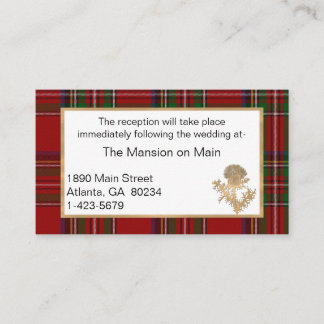 Gold Thistle Royal Stewart Wedding Reception Platzkarte