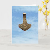 Gold Thor Hammer clouds greeting card Karte (Gelbe Blume)