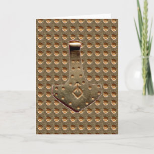 Gold-Thor-Hammer-Gold-Prägung Grußkarte Karte