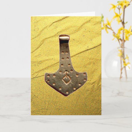 Gold Thor Hammer Gold Vein greeting card Karte (Gelbe Blume)