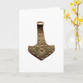 Gold Thor Hammer white greeting card Karte (Gelbe Blume)