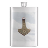Gold Thor Hammer Wolken Edelstahl-Kolben Flachmann (Vorderseite)