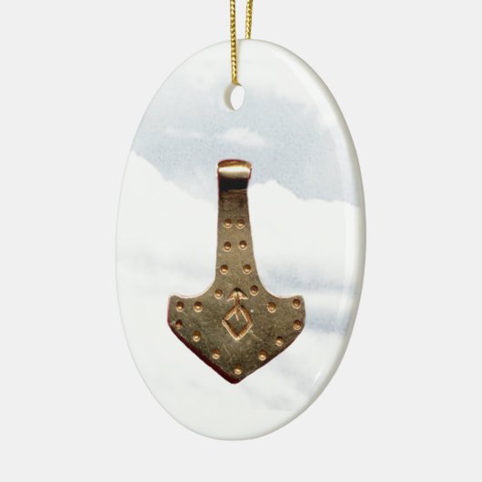 Gold Thor Hammer Wolken Ornament (Links)