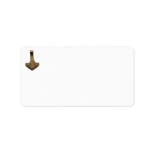Gold Thors Hammer Adressetiketten (Vorne)