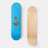 Gold Thor's Hammer Blue Skateboard (Vorderseite)
