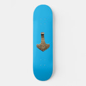 Gold Thor's Hammer Blue Skateboard (Vorderseite)