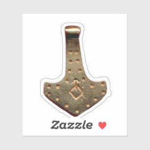 Gold Thor's Hammer Kontur-Aufkleber Aufkleber