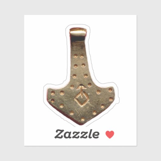 Gold Thor's Hammer Kontur-Aufkleber Aufkleber (Blatt)