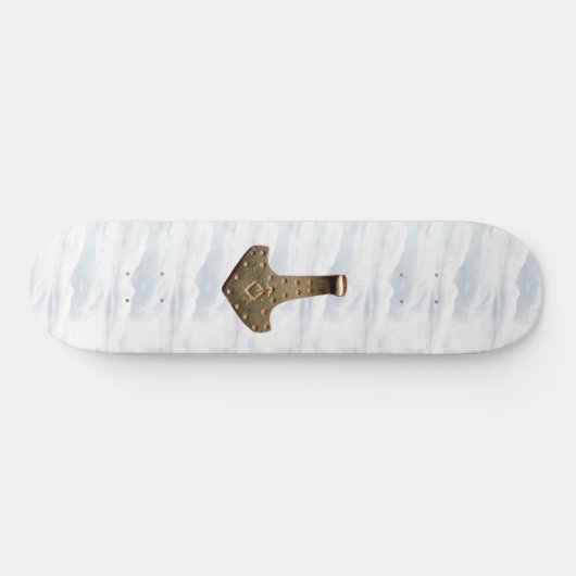 Gold Thor's Hammer Wolken Skateboard (Horizontal)