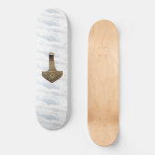 Gold Thor's Hammer Wolken Skateboard (Vorderseite)