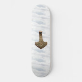 Gold Thor's Hammer Wolken Skateboard (Vorderseite)