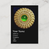 GOLD THRACIAN DISK MONOGRAM Green Emerald Gem Visitenkarte (Rückseite)