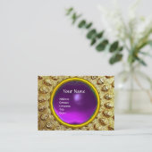 GOLD THRACIAN DISK MONOGRAM Lila Amethyst Gem Visitenkarte (Stehend Vorderseite)