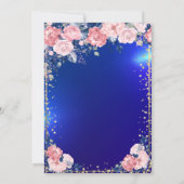 Gold Tiara Diamonds Blume Blue 30. Geburtstag Einladung (Rückseite)