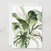 Gold Tiara Dress Tropical Blätter Quinceañera Einladung (Rückseite)