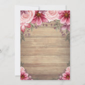 Gold Tiara, String Lights Blume Wood Quinceañera Einladung (Rückseite)