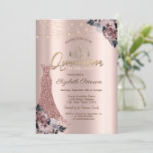 Gold Tiara,String Lights Floral Dress Einladung (Stehend Vorderseite)