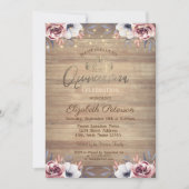 Gold Tiara, String Lights Rose Wood Quinceañera Einladung (Vorderseite)