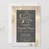 Gold Tiara Sweet Diamonds 17 Geburtstag Einladung (Vorderseite)