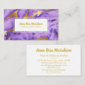 *~* Gold tiefer Lila Marmor Popular Chic Visitenkarte (Vorne/Hinten)