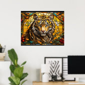 *~* Gold TIGER 5:4 AP68 Fantasy-Hartglas Poster (Heimbüro)