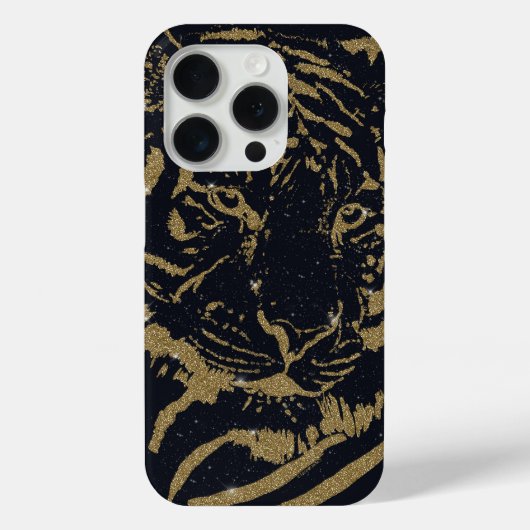 Gold Tiger Black Design Case-Mate iPhone Hülle (Rückseite)