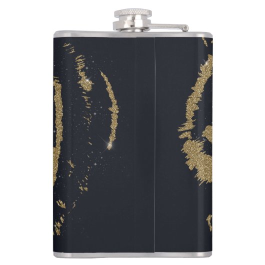 Gold Tiger Black Design Flachmann (Rückseite)