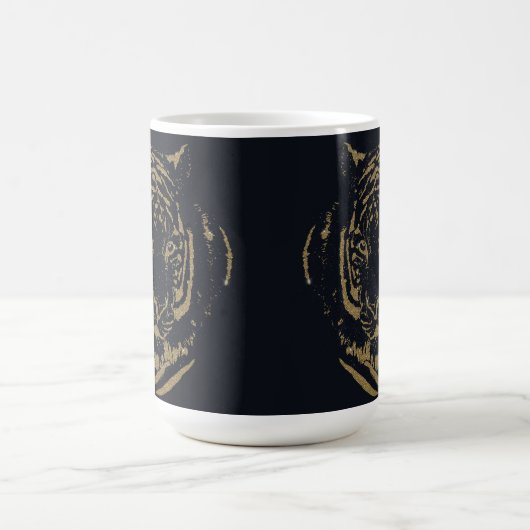 Gold Tiger Black Design Kaffeetasse (Mittel)
