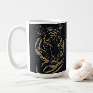 Gold Tiger Black Design Kaffeetasse