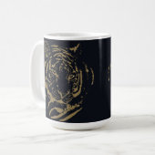 Gold Tiger Black Design Kaffeetasse (Vorderseite Links)