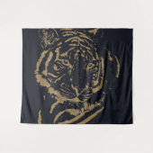 Gold Tiger Black Design Wandteppich (Vorderseite (Horizontal))