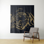 Gold Tiger Black Design Wandteppich (Beispiel)