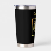 Gold Tiger Face on Black Thermobecher (Rechts)