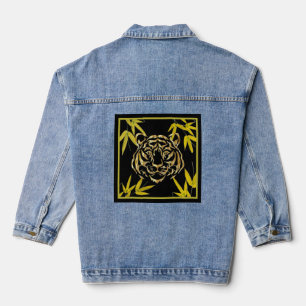 Gold Tiger Gerahmt von Bamboo Denim Jacket Jeansjacke