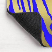 Gold Tiger Stripes Blue Mousepad (Ecke)